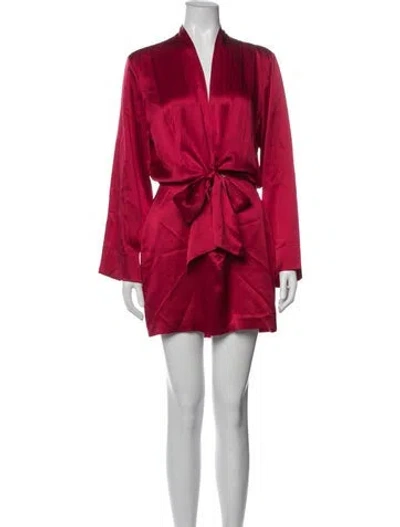 Pre-owned Michelle Mason Silk Mini Dress In Metallic/red