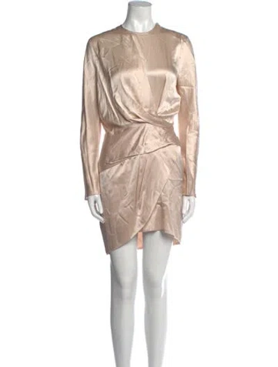 Pre-owned Michelle Mason Silk Mini Dress In Neutral