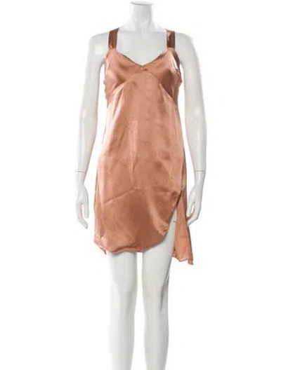Pre-owned Michelle Mason Silk Mini Dress In Orange