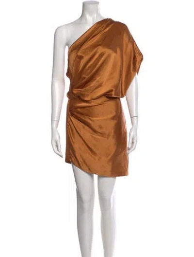Pre-owned Michelle Mason Silk Mini Dress In Orange
