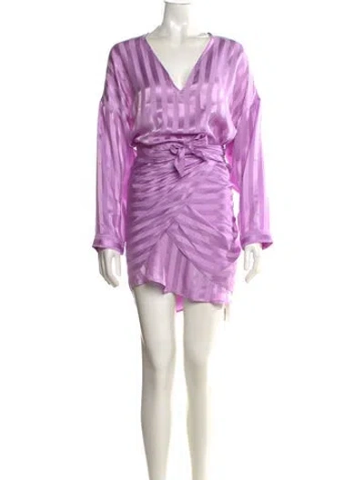 Pre-owned Michelle Mason Silk Mini Dress In Purple