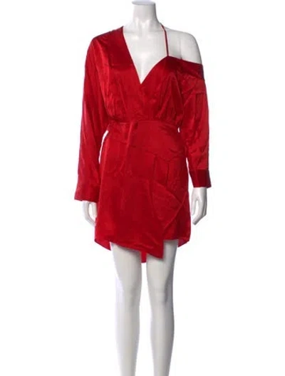 Pre-owned Michelle Mason Silk Mini Dress In Red