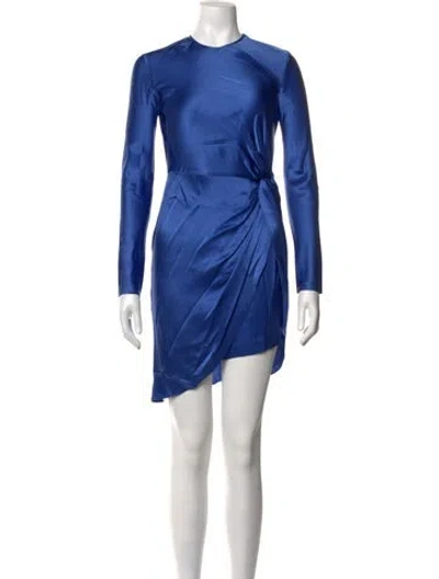 Pre-owned Michelle Mason Silk Mini Dress W/ Tags In Blue