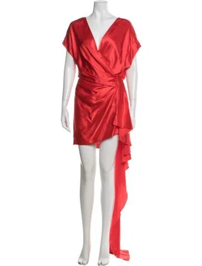 Pre-owned Michelle Mason Silk Mini Dress W/ Tags In Red
