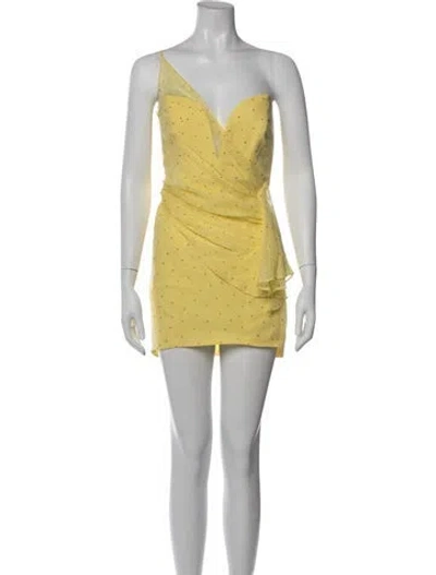 Pre-owned Michelle Mason Silk Mini Dress In Yellow