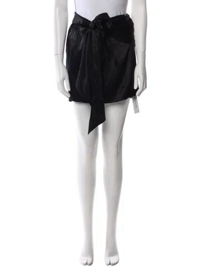 Pre-owned Michelle Mason Silk Mini Skirt In Black
