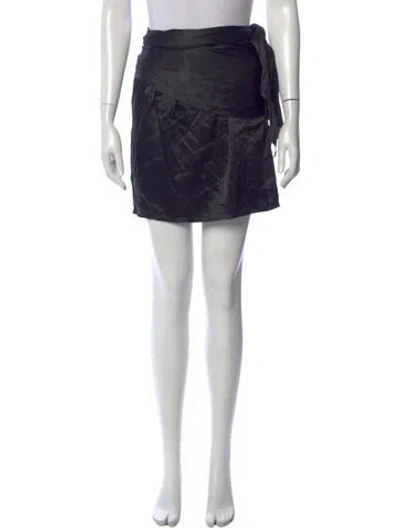 Pre-owned Michelle Mason Silk Mini Skirt In Black