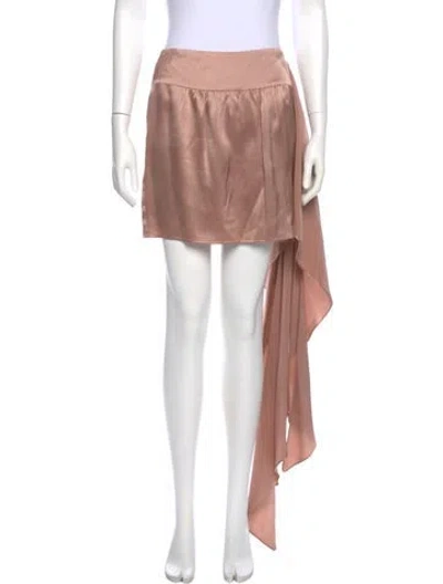 Pre-owned Michelle Mason Silk Mini Skirt In Brown