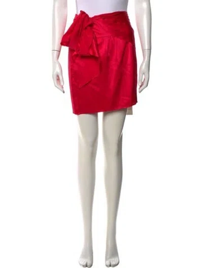 Pre-owned Michelle Mason Silk Mini Skirt In Red