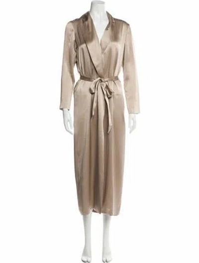 Pre-owned Michelle Mason Silk Robe In Neutral