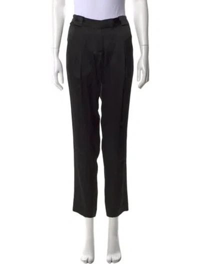 Pre-owned Michelle Mason Silk Straight Leg Pants In Black