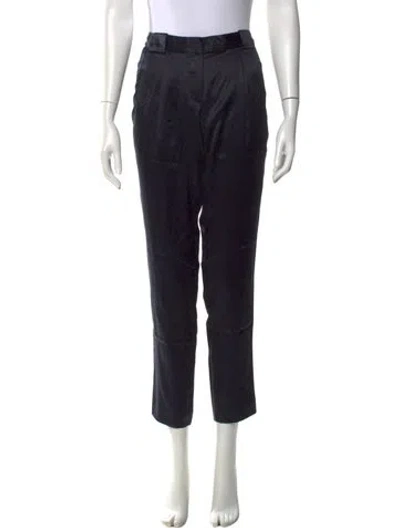 Pre-owned Michelle Mason Silk Straight Leg Pants In Black