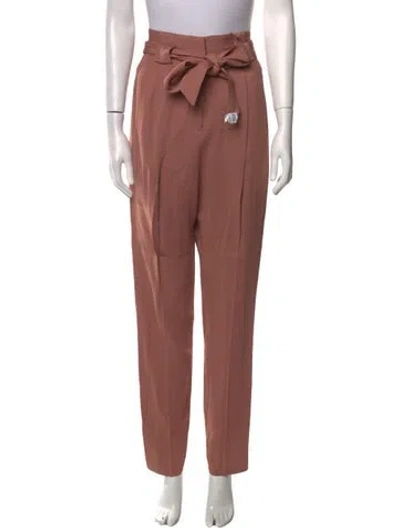Pre-owned Michelle Mason Silk Straight Leg Pants In Pink