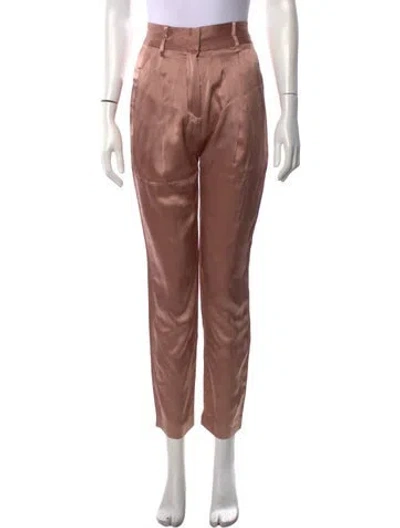 Pre-owned Michelle Mason Silk Straight Leg Pants In Pink