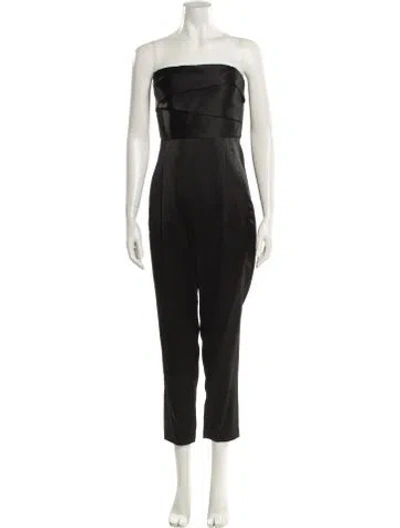 Pre-owned Michelle Mason Silk Strapless Jumpsuit In Black