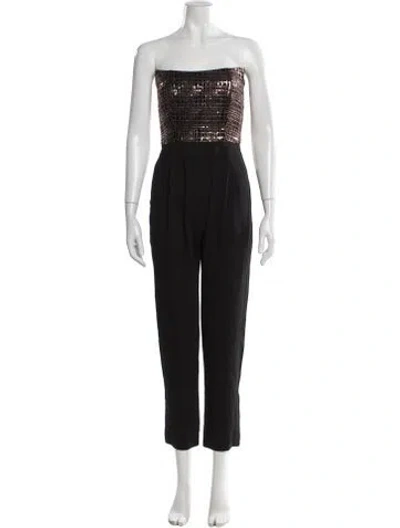Pre-owned Michelle Mason Silk Strapless Jumpsuit In Black