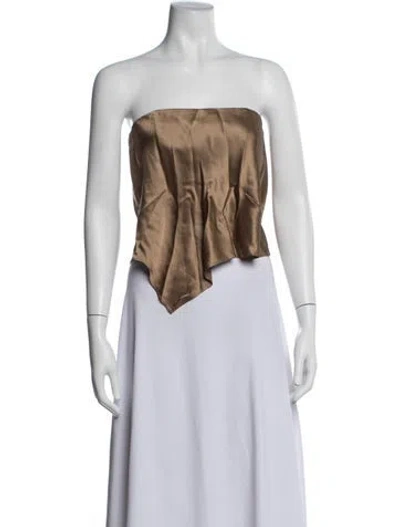 Pre-owned Michelle Mason Silk Strapless Top In Black