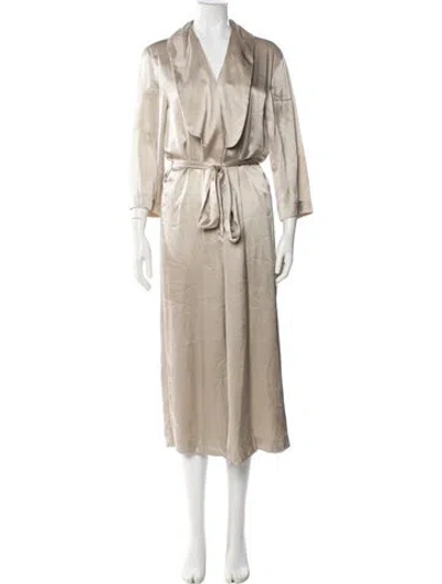 Pre-owned Michelle Mason Silk Trench Coat In Neutrals