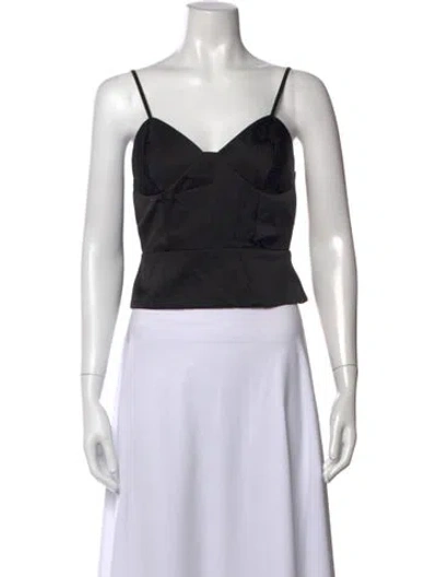 Pre-owned Michelle Mason Silk V-neck Top In Gray