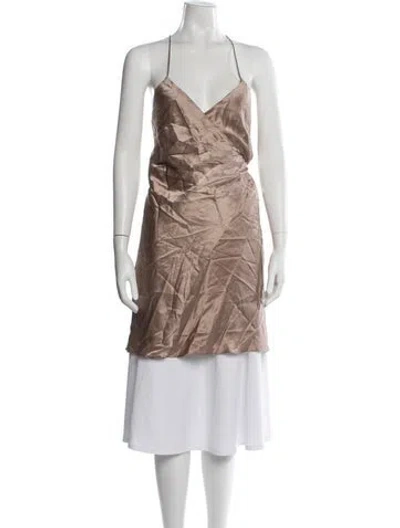Pre-owned Michelle Mason Silk V-neck Top In Pink