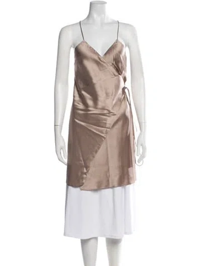 Pre-owned Michelle Mason Silk V-neck Top In Purple