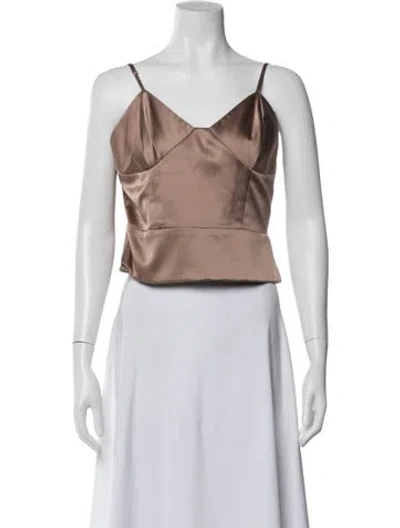Pre-owned Michelle Mason Silk V-neck Top W/ Tags In Pink