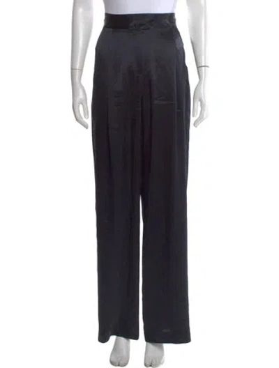 Pre-owned Michelle Mason Silk Wide Leg Pants In Blue