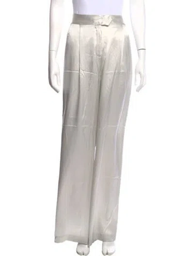 Pre-owned Michelle Mason Silk Wide Leg Pants In Gray
