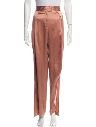 Pre-owned Michelle Mason Silk Wide Leg Pants In Pink