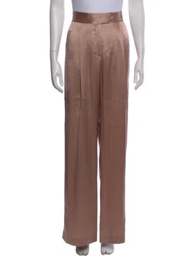 Pre-owned Michelle Mason Silk Wide Leg Pants In Pink