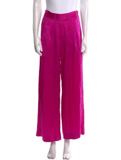 Pre-owned Michelle Mason Silk Wide Leg Pants In Purple