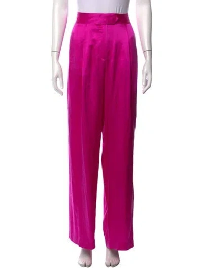 Pre-owned Michelle Mason Silk Wide Leg Pants In Purple