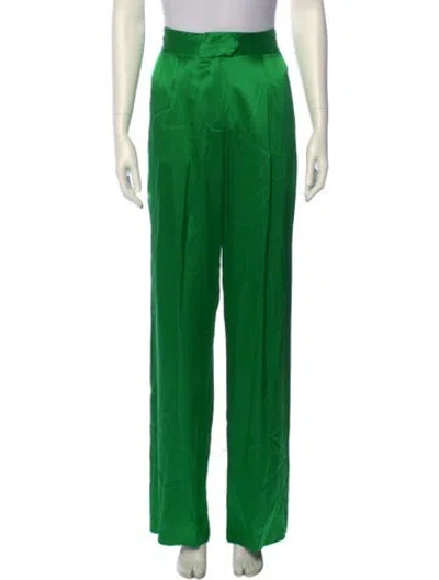 Pre-owned Michelle Mason Silk Wide Leg Pants W/ Tags In Green