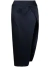 Michelle Mason Silk Wrap Skirt In Blue