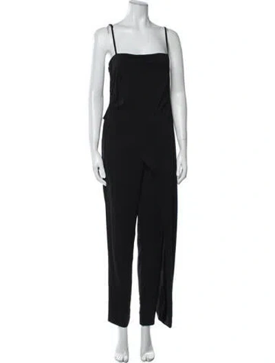 Pre-owned Michelle Mason Square Neckline Jumpsuit In Black
