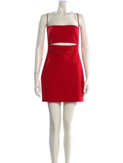 Pre-owned Michelle Mason Square Neckline Mini Dress In Red