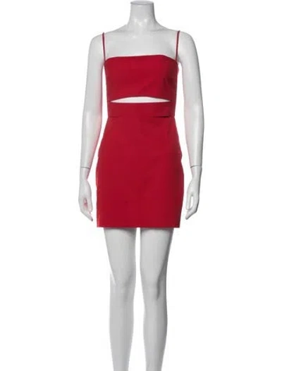 Pre-owned Michelle Mason Square Neckline Mini Dress In Red