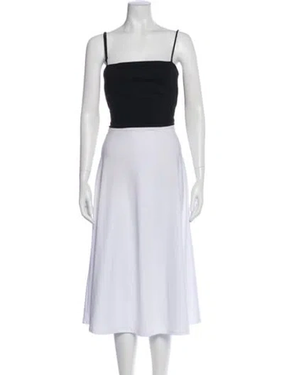 Pre-owned Michelle Mason Square Neckline Sleeveless Crop Top In Black