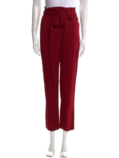 Pre-owned Michelle Mason Straight Leg Pants In Burgundy