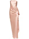 Michelle Mason Strapless Gathered Silk Gown In Pink