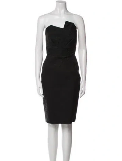 Pre-owned Michelle Mason Strapless Mini Dress In Black