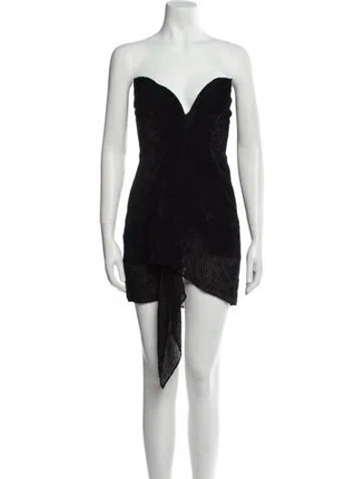 Pre-owned Michelle Mason Strapless Mini Dress In Black