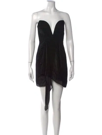 Pre-owned Michelle Mason Strapless Mini Dress In Black
