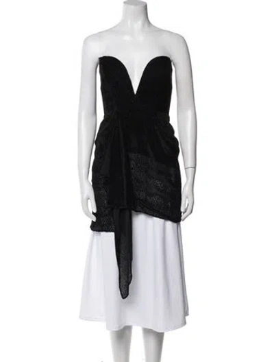 Pre-owned Michelle Mason Strapless Tunic In Black