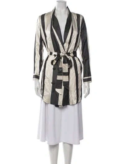 Pre-owned Michelle Mason Striped Evening Jacket In Neutrals