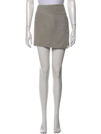 Pre-owned Michelle Mason Suede Mini Skirt In Grey