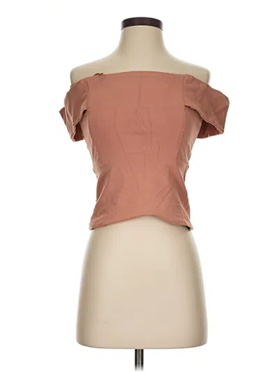 Pre-owned Michelle Mason Tube Top Brown Strapless Neckline Tops