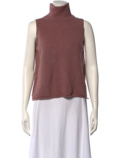 Pre-owned Michelle Mason Turtleneck Sleeveless Top In Pink