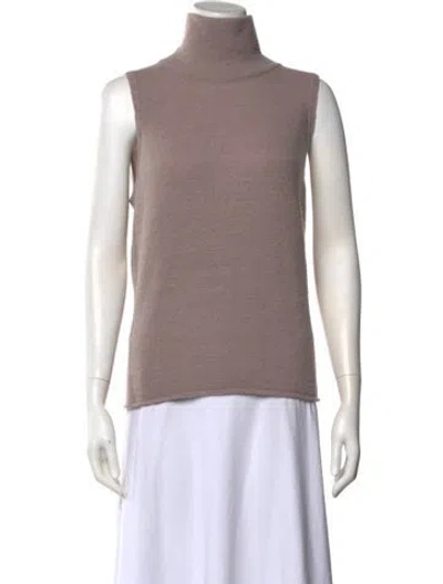 Pre-owned Michelle Mason Turtleneck Sleeveless Top In Purple