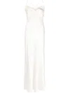 Michelle Mason Twisted-bodice Silk Gown In Neutrals